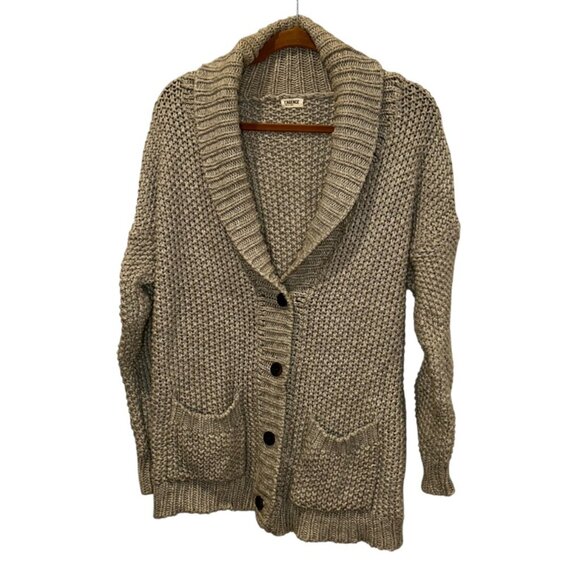 L'AGENCE Sweaters - Gray thick cotton cashmere shawl neck cardigan sweater L'Agence M